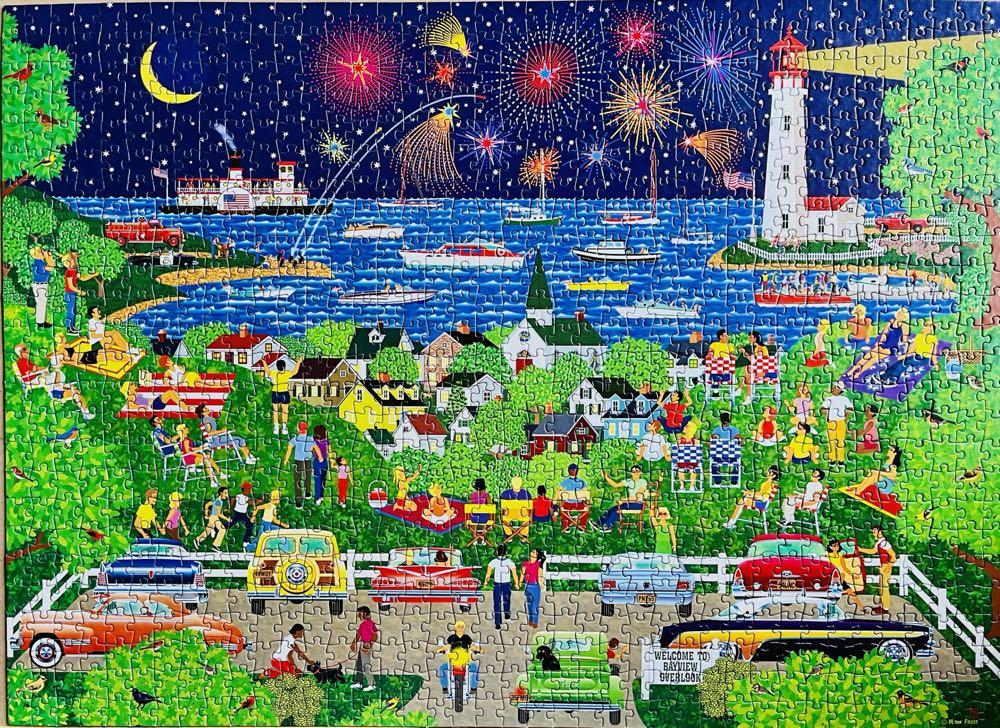 Home Country Fireworks Over The Bay - Rose Art 🇺🇸 puzzle collectible [Barcode 4895145428910] - Main Image 2