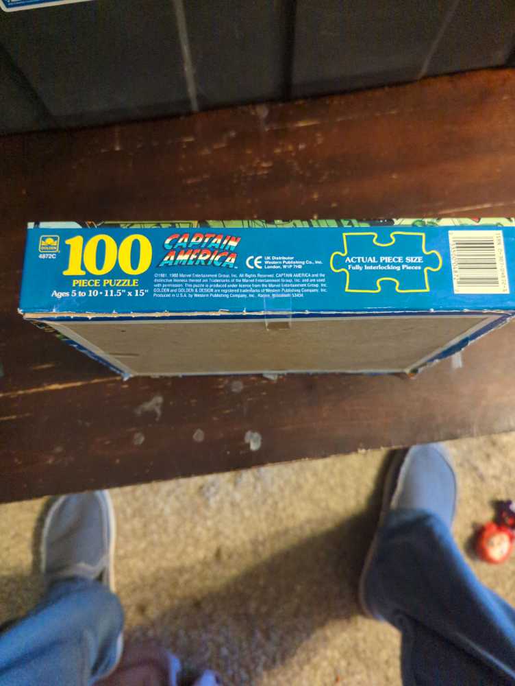 Vintage Golden Captain America 100 Piece Complete 1988   puzzle collectible [Barcode 033500048722] - Main Image 2