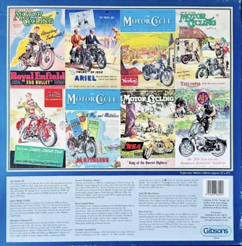 Great British Bikes 2 - Gibsons puzzle collectible [Barcode 5012269060492] - Main Image 4