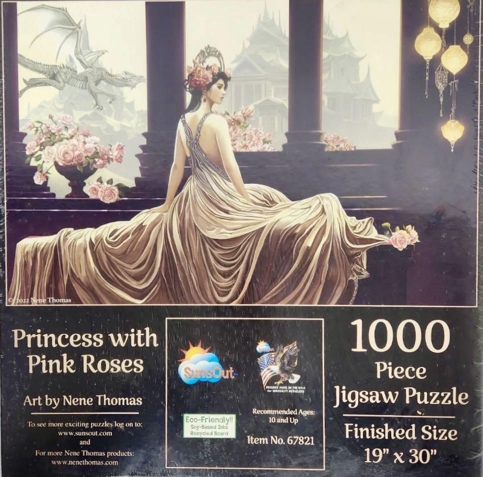 Princess With Pink Roses - SunsOut 🇺🇸 puzzle collectible [Barcode 796780678187] - Main Image 2