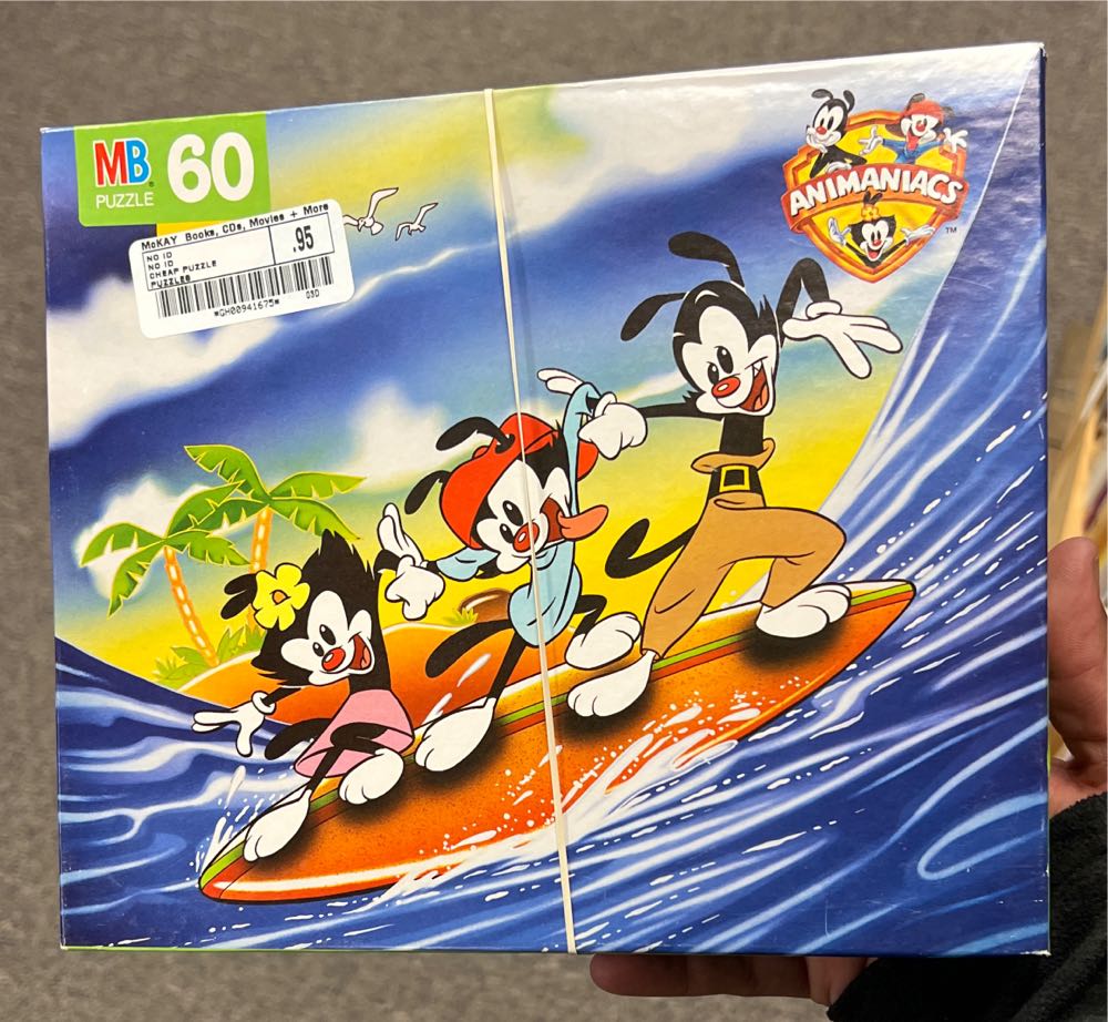 Bradley Animaniacs Complete Vintage Milton Bradley 3 Dimensional Board Game ‎4312 New In Box 1995 Sealed  puzzle collectible [Barcode 032244044212] - Main Image 2