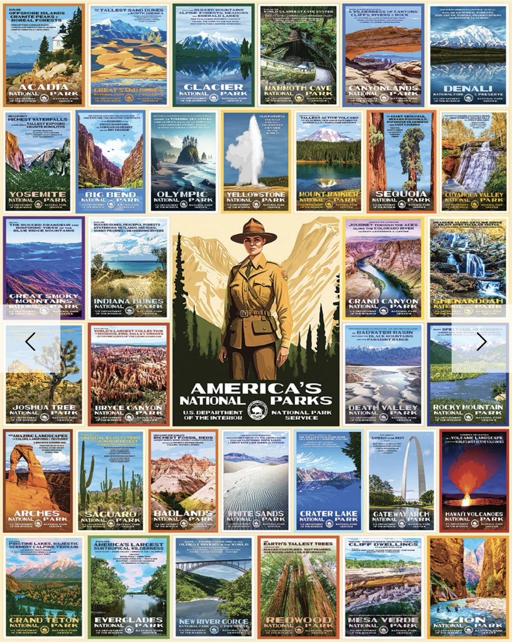 National Park Posters 🆕 - White Mountain puzzle collectible [Barcode 724819266791] - Main Image 2