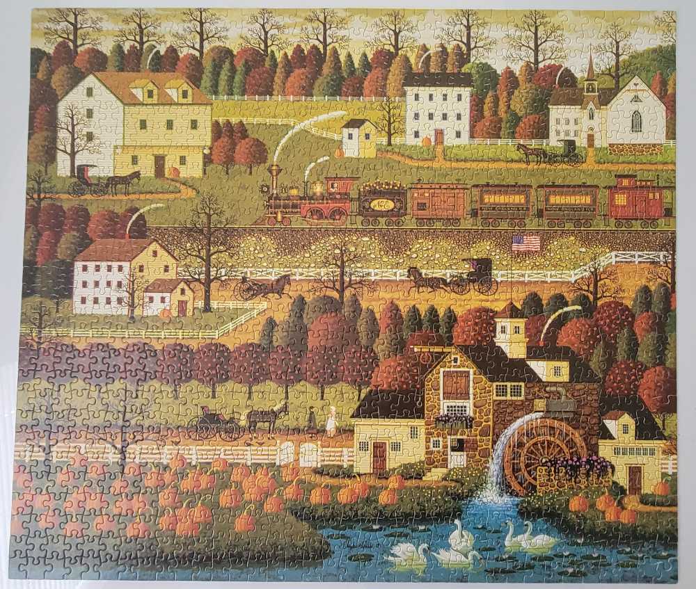 Fall Train - Milton Bradley (MB) puzzle collectible [Barcode 032244046797] - Main Image 2