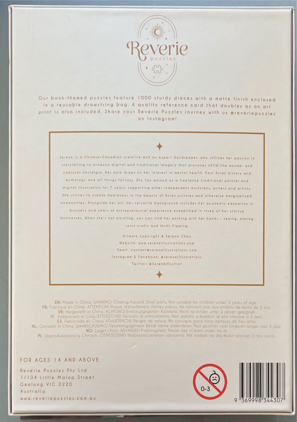 Sunset Sonnets - Reverie Puzzles puzzle collectible [Barcode 9369998344307] - Main Image 3