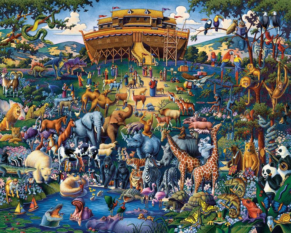 Noah’s Ark 🆕 - Dowdle Folk Art puzzle collectible [Barcode 671095000048] - Main Image 2