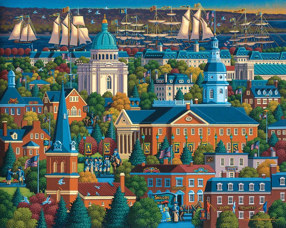 Annapolis 🆕 - Dowdle Folk Art puzzle collectible [Barcode 671095002431] - Main Image 2