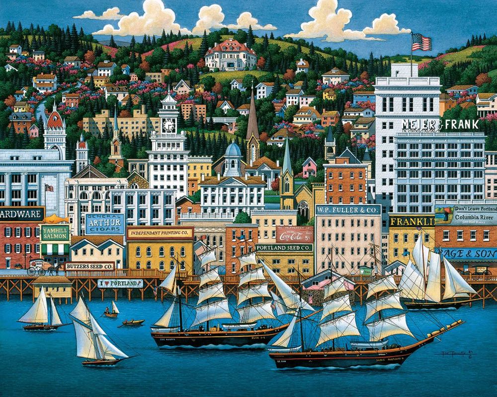 Portland 🆕 - Dowdle Folk Art puzzle collectible [Barcode 671095000062] - Main Image 2