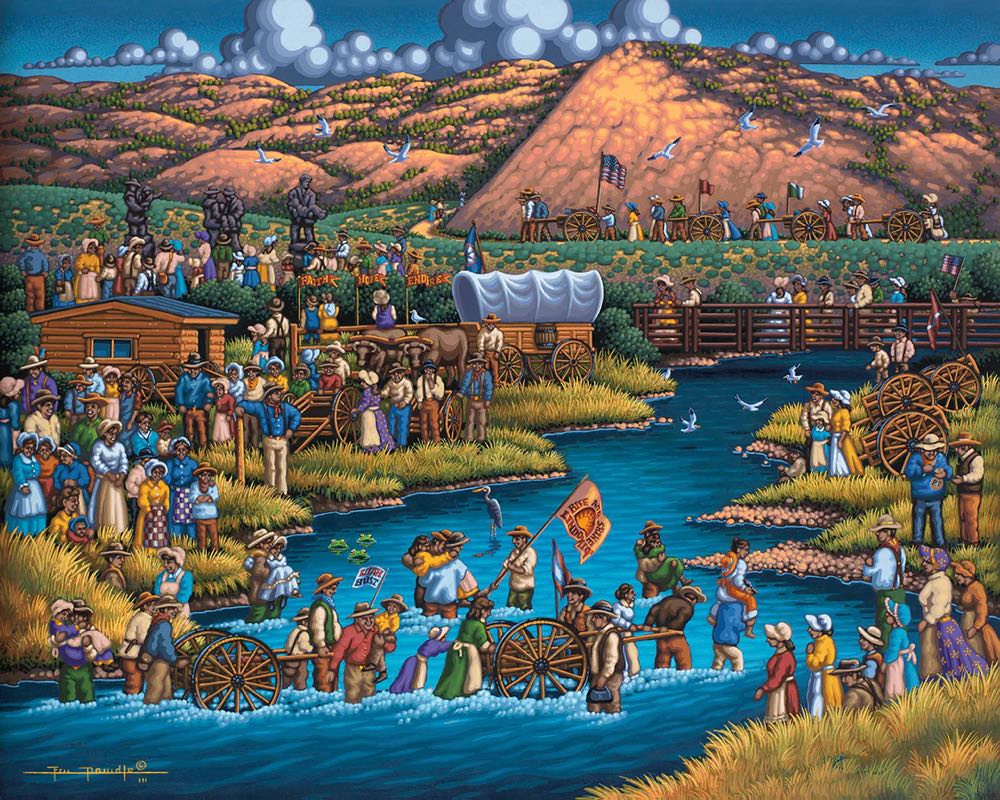 Pioneer Trek 🆕 - Dowdle Folk Art puzzle collectible [Barcode 671095002479] - Main Image 2