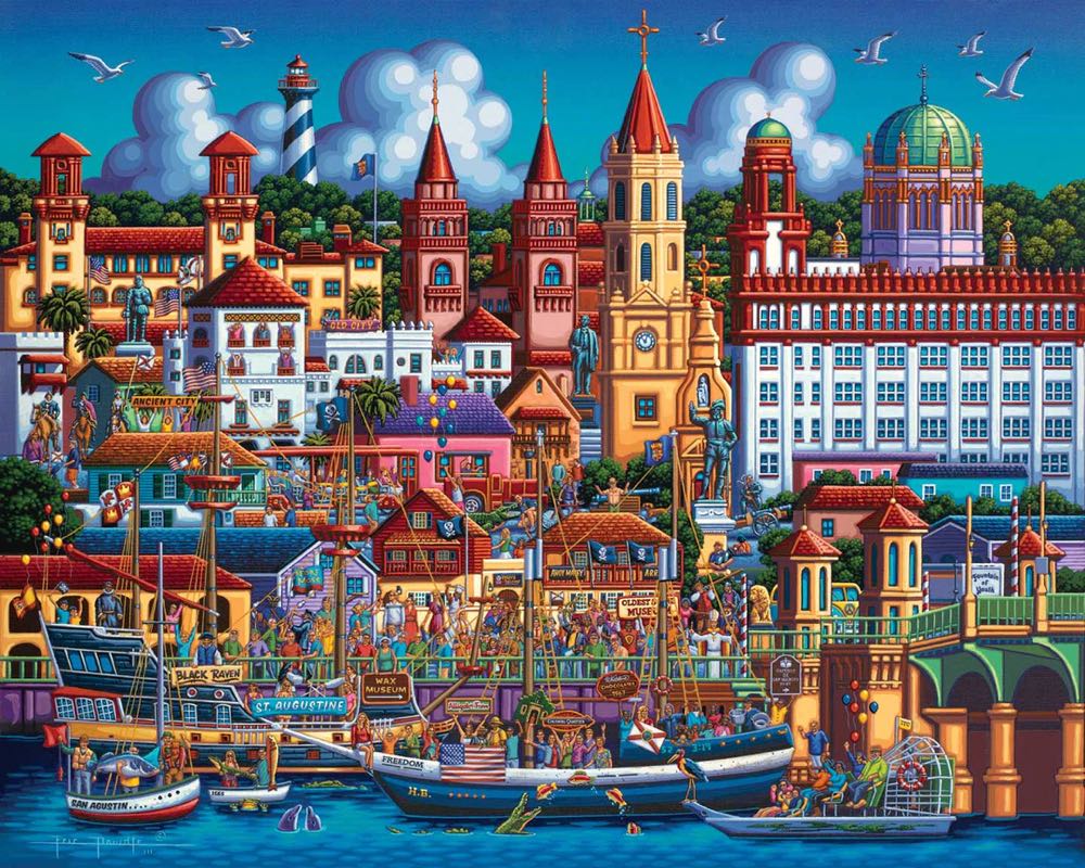 St Augustine 🆕 - Dowdle Folk Art puzzle collectible [Barcode 671095003896] - Main Image 2