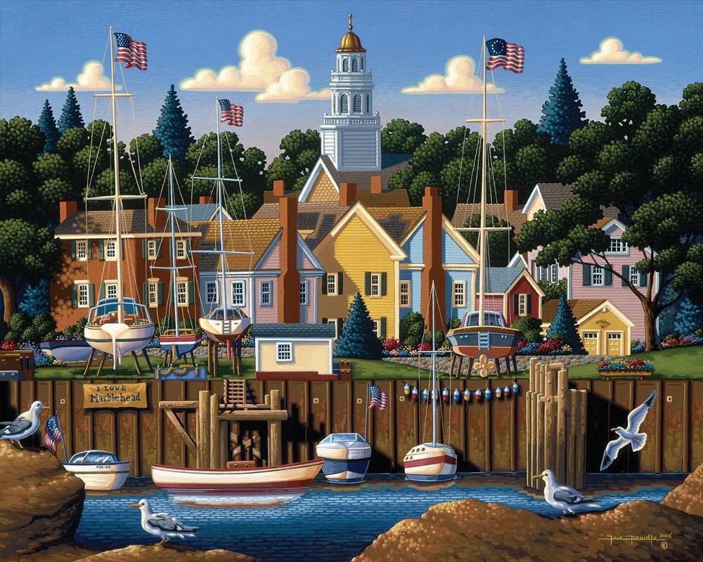 Marblehead 🆕 - Dowdle Folk Art puzzle collectible [Barcode 671095200547] - Main Image 2