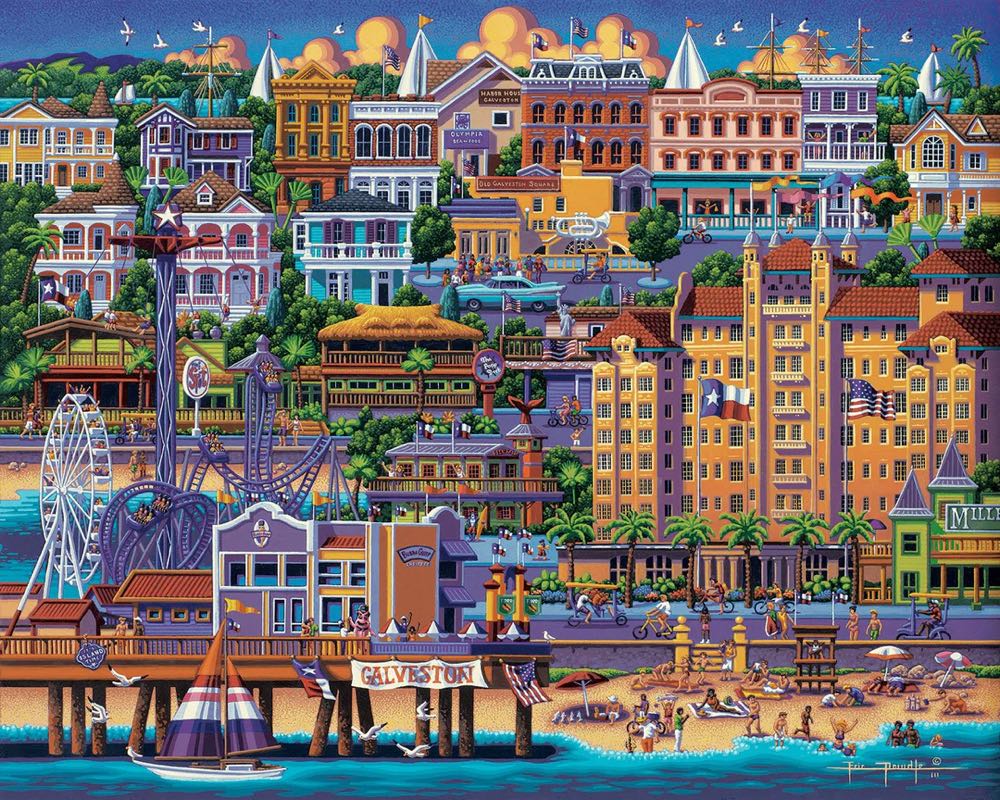 Galveston 🆕 - Dowdle Folk Art puzzle collectible [Barcode 671095202510] - Main Image 2