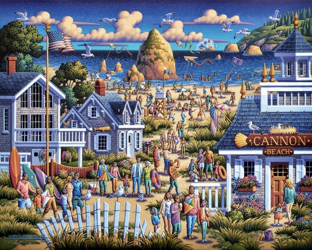 Cannon Beach. Traded - Dowdle Folk Art puzzle collectible [Barcode 671095055390] - Main Image 2