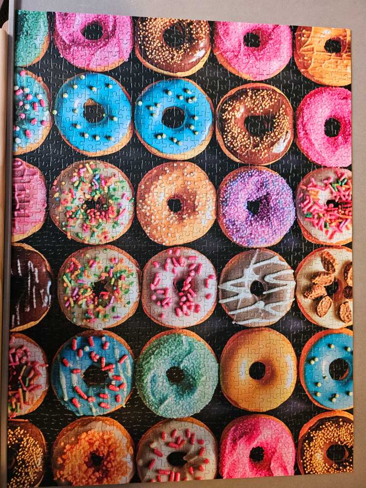 Doughnut Delight By Cross & Glory Piece Eco-friendly Jigsaw Puzzle For Adults Premium Quality Unique Bakery-themed Artwork Satin Finish For Reduced Glare For Puzzle Lovers - Cross and Glory puzzle collectible [Barcode 850050598480] - Main Image 2
