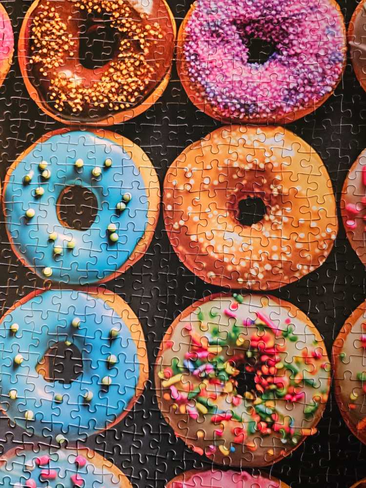 Doughnut Delight By Cross & Glory Piece Eco-friendly Jigsaw Puzzle For Adults Premium Quality Unique Bakery-themed Artwork Satin Finish For Reduced Glare For Puzzle Lovers - Cross and Glory puzzle collectible [Barcode 850050598480] - Main Image 3