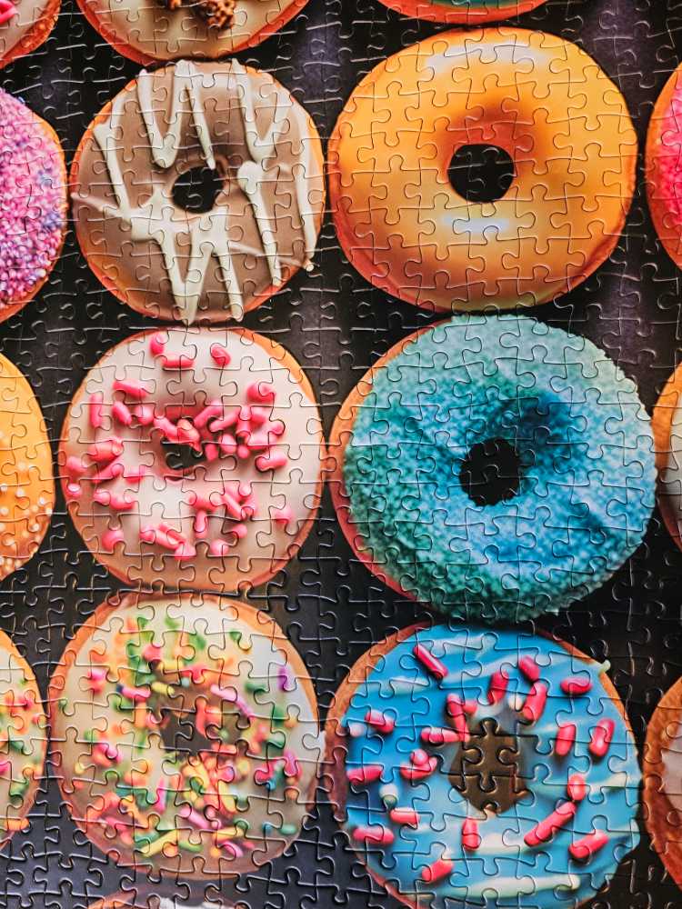Doughnut Delight By Cross & Glory Piece Eco-friendly Jigsaw Puzzle For Adults Premium Quality Unique Bakery-themed Artwork Satin Finish For Reduced Glare For Puzzle Lovers - Cross and Glory puzzle collectible [Barcode 850050598480] - Main Image 4