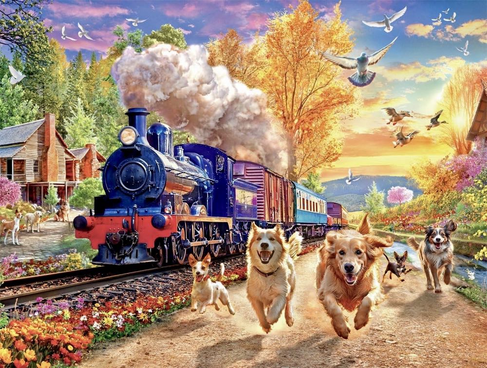 Racing The Train - Buffalo Games puzzle collectible [Barcode 079346173747] - Main Image 2