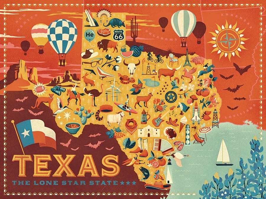 Discover the States : Texas - True South Puzzle Company puzzle collectible [Barcode 653341299604] - Main Image 2