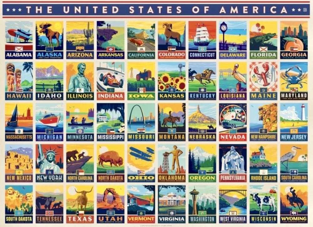 Discover the States : American States - True South Puzzle Company puzzle collectible [Barcode 644216569496] - Main Image 2