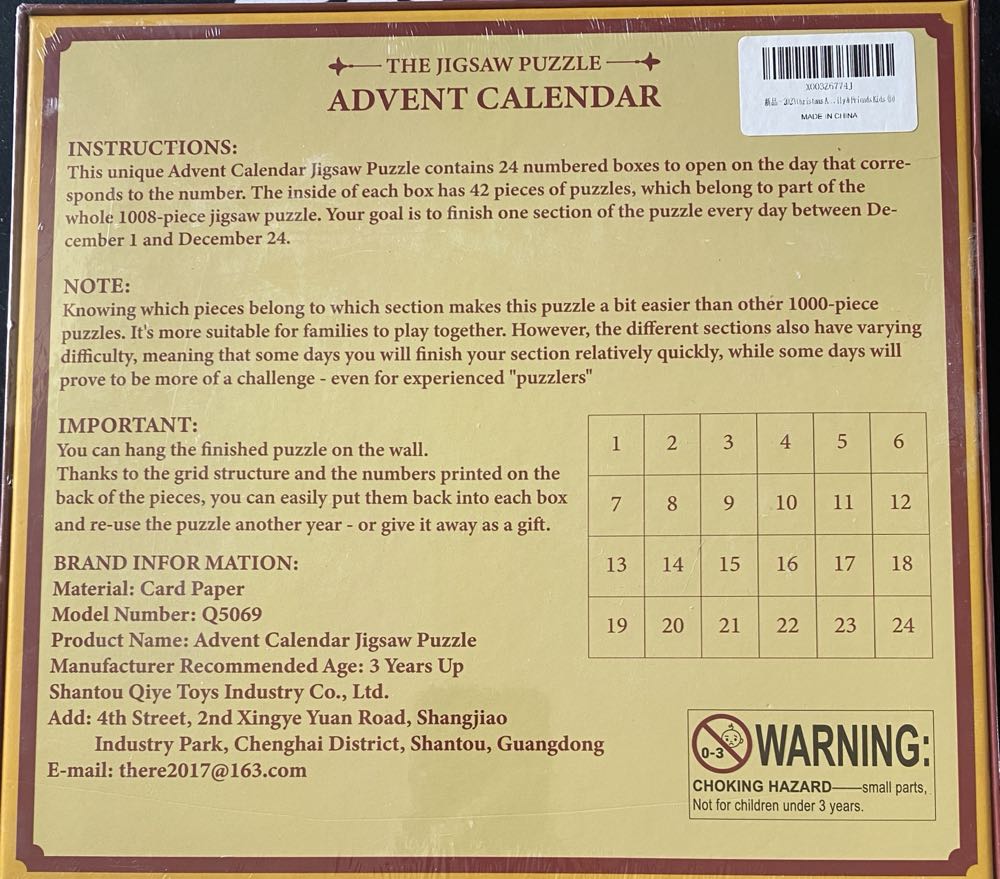 Merry Christmas Advent Calendar - Shantou Oiye Toy Industry Co.. Ltd. puzzle collectible - Main Image 2