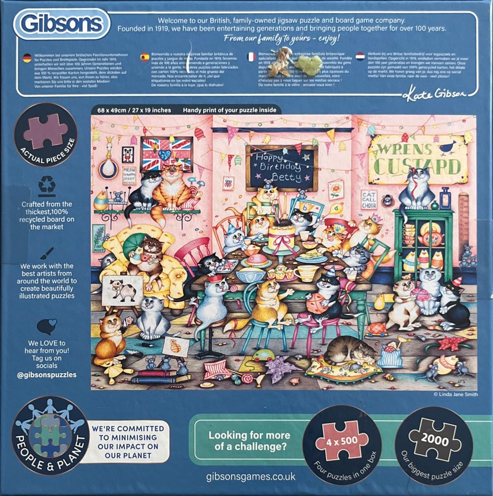 Crazy Cats-Betty’s Birthday - Gibsons puzzle collectible [Barcode 5012269064032] - Main Image 4