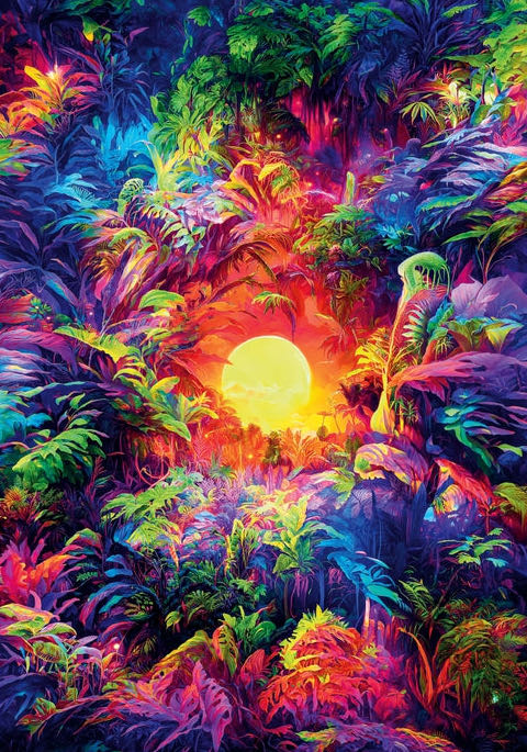 Psyschedelic Jungle Sunrise - Clementoni puzzle collectible [Barcode 8005125355181] - Main Image 2