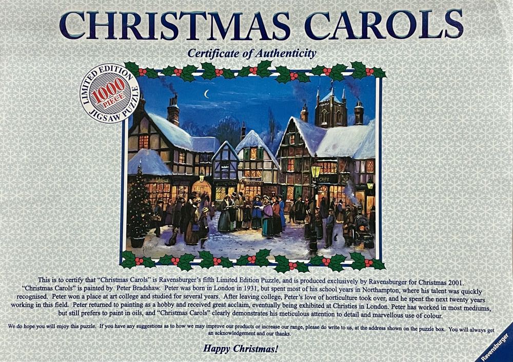 2001 Limited Edition : Christmas Carols - Ravensburger puzzle collectible [Barcode 4005556803361] - Main Image 2