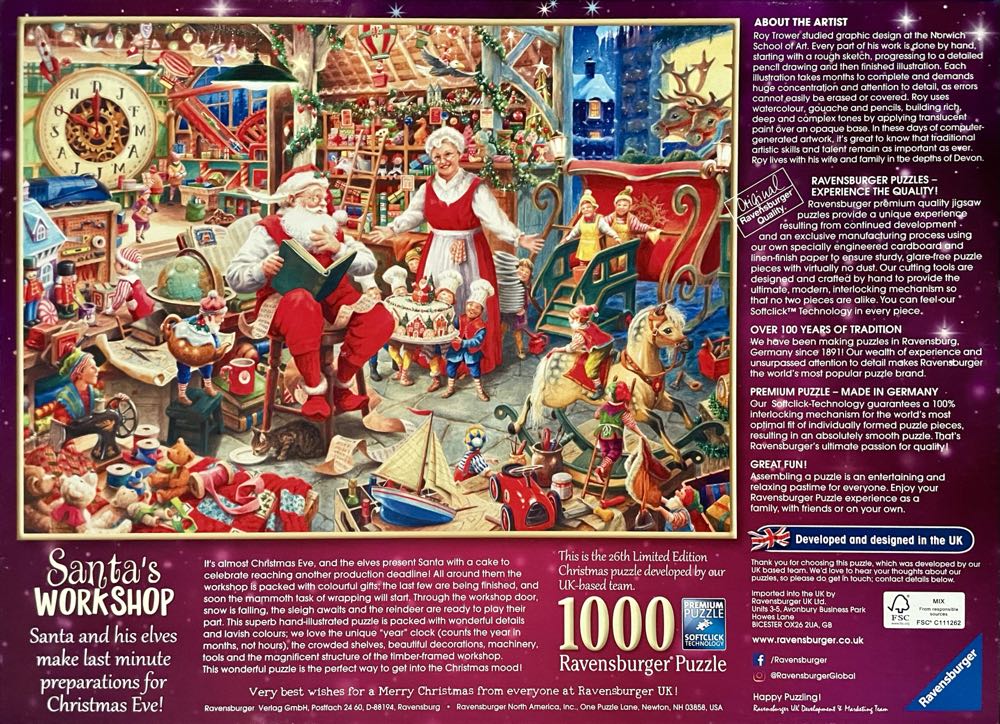 2022 Limited Edition : Santa’s Workshop • - Ravensburger puzzle collectible [Barcode 4005556173006] - Main Image 2