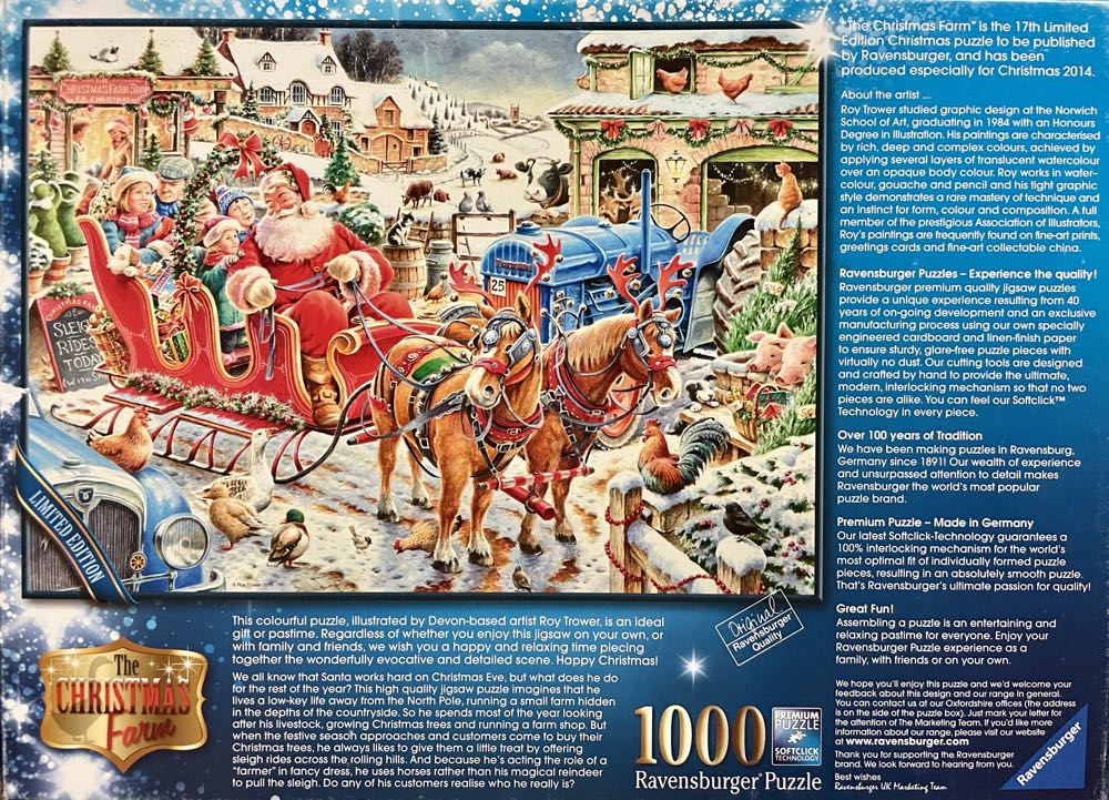 2014 Limited Edition : The Christmas Farm - Ravensburger puzzle collectible [Barcode 4005556194520] - Main Image 2