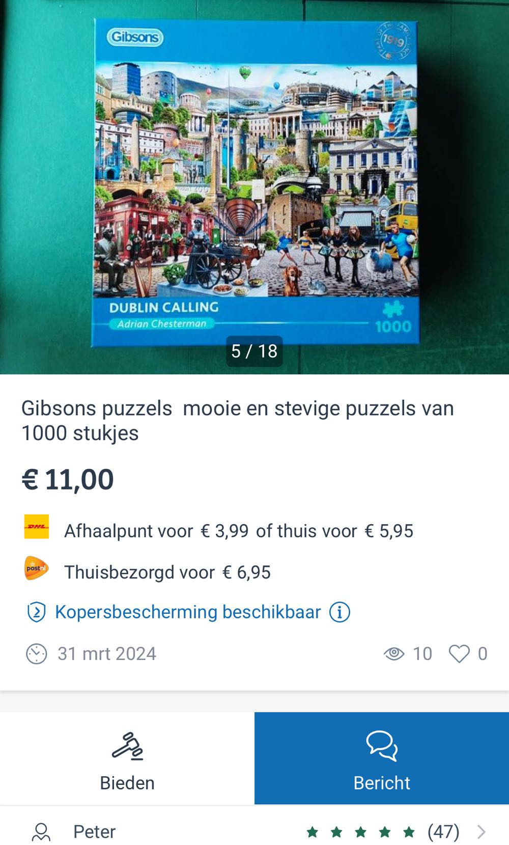 Dublin Calling - Gibsons puzzle collectible [Barcode 5012269063912] - Main Image 4