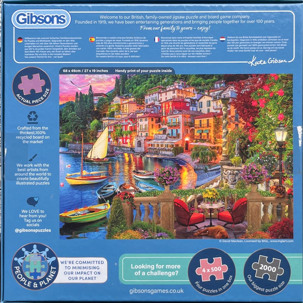 Lake Como - Gibsons puzzle collectible [Barcode 5012269063875] - Main Image 3