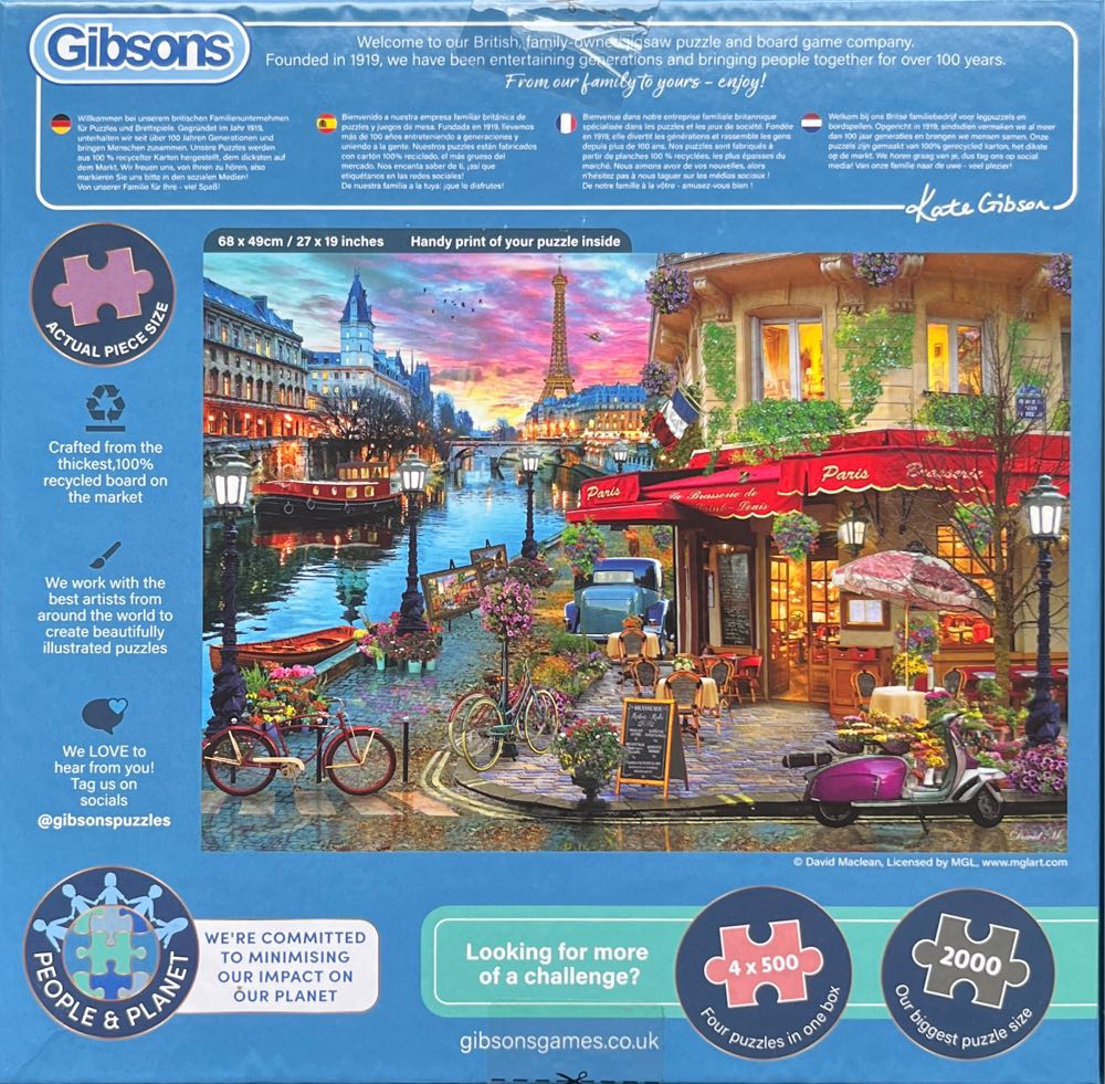 Sunset On The Seine - Gibsons puzzle collectible [Barcode 5012269063844] - Main Image 3