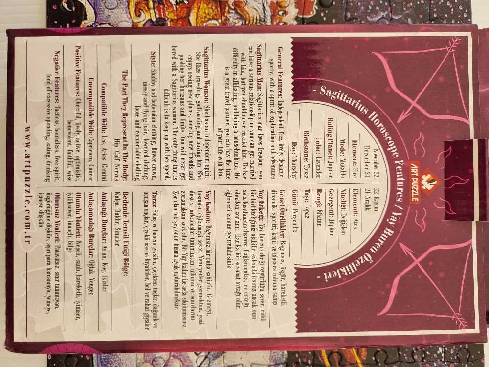 Horoscopes - Sagittarius - Art Puzzle puzzle collectible [Barcode 8682450148093] - Main Image 4