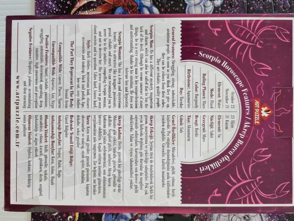 Horoscopes - Scorpio - Art Puzzle puzzle collectible [Barcode 8682450148086] - Main Image 4