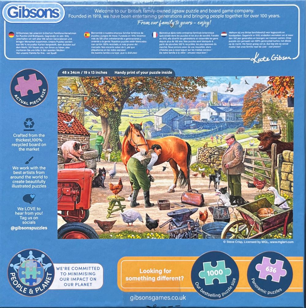 Farrier On The Farm - Gibsons puzzle collectible [Barcode 5012269031546] - Main Image 3