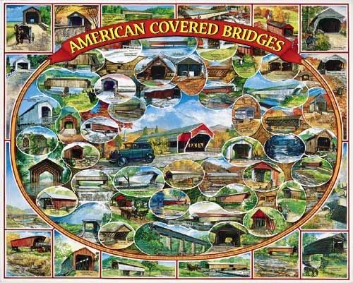 American Covered Bridges - White Mountain puzzle collectible [Barcode 724819247592] - Main Image 2