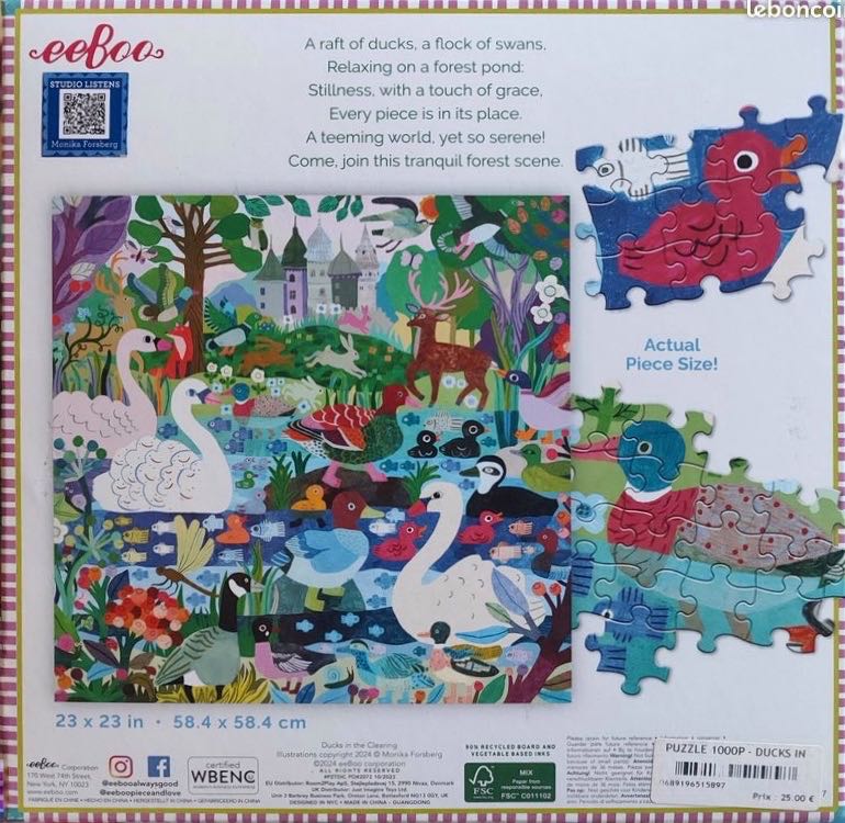 Ducks in the Clearing - Eeboo puzzle collectible - Main Image 3