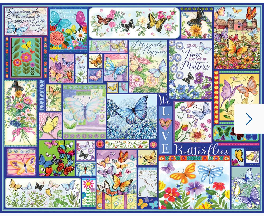 Butterflies-NIB - White Mountain puzzle collectible - Main Image 1