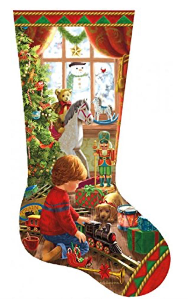 Boy’s Stocking Christmas (PC)💎 - SunsOut puzzle collectible [Barcode 796780971080] - Main Image 2