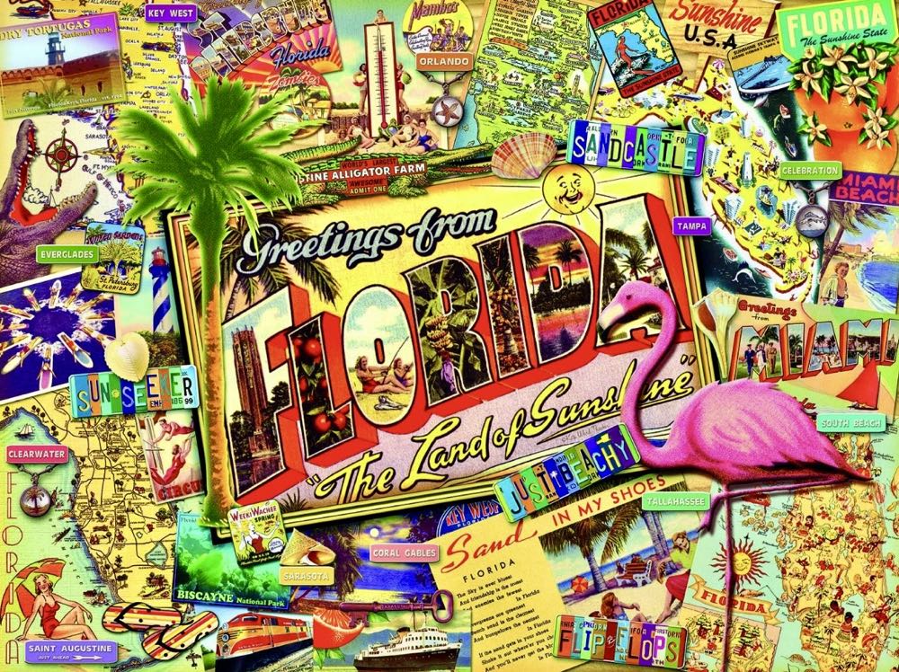 State Postcards : Florida - SunsOut puzzle collectible [Barcode 796780700215] - Main Image 2