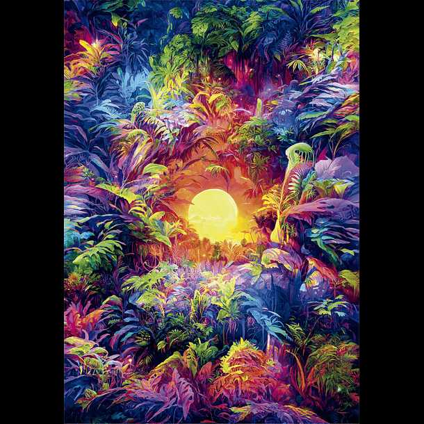 Clementoni Color Boom Psychedelic Jungle Sunrise - Clementoni puzzle collectible [Barcode 8005125355303] - Main Image 2