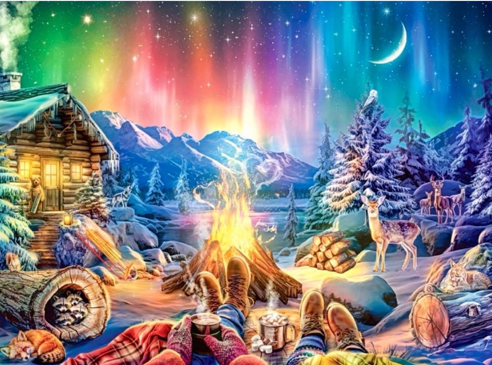 Winter’s Night Bonfire 🆕 - Buffalo puzzle collectible [Barcode 079346138074] - Main Image 2