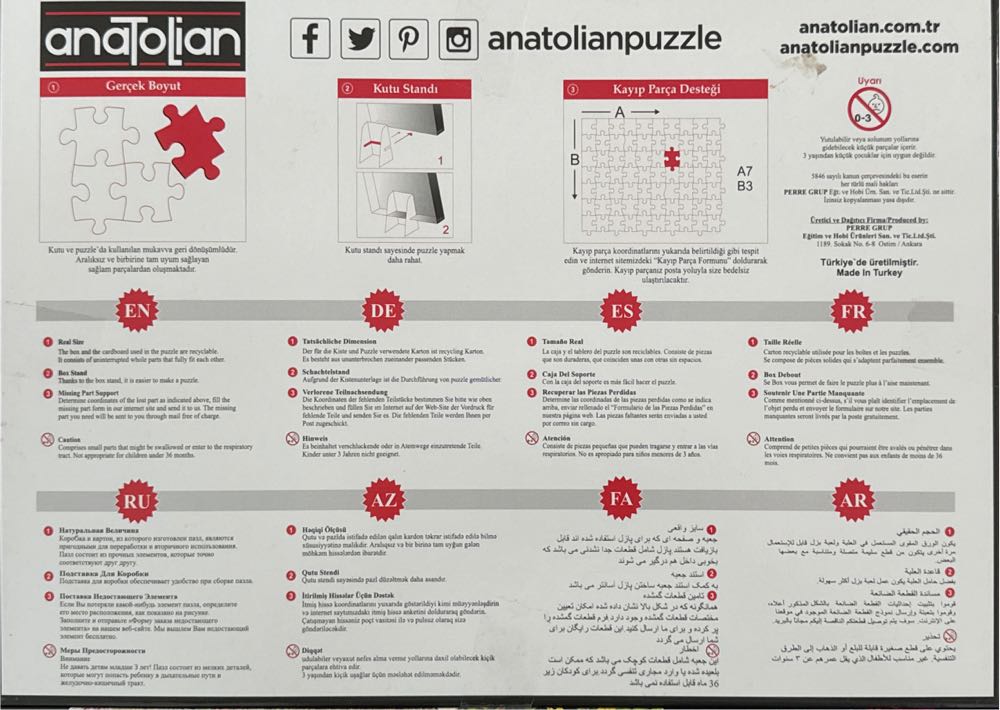 Anatolian Puzzle Peacock In The Garden Piece Jigsaw Puzzle 1084 Multicolor - Anatolian puzzle collectible [Barcode 8698543110847] - Main Image 2