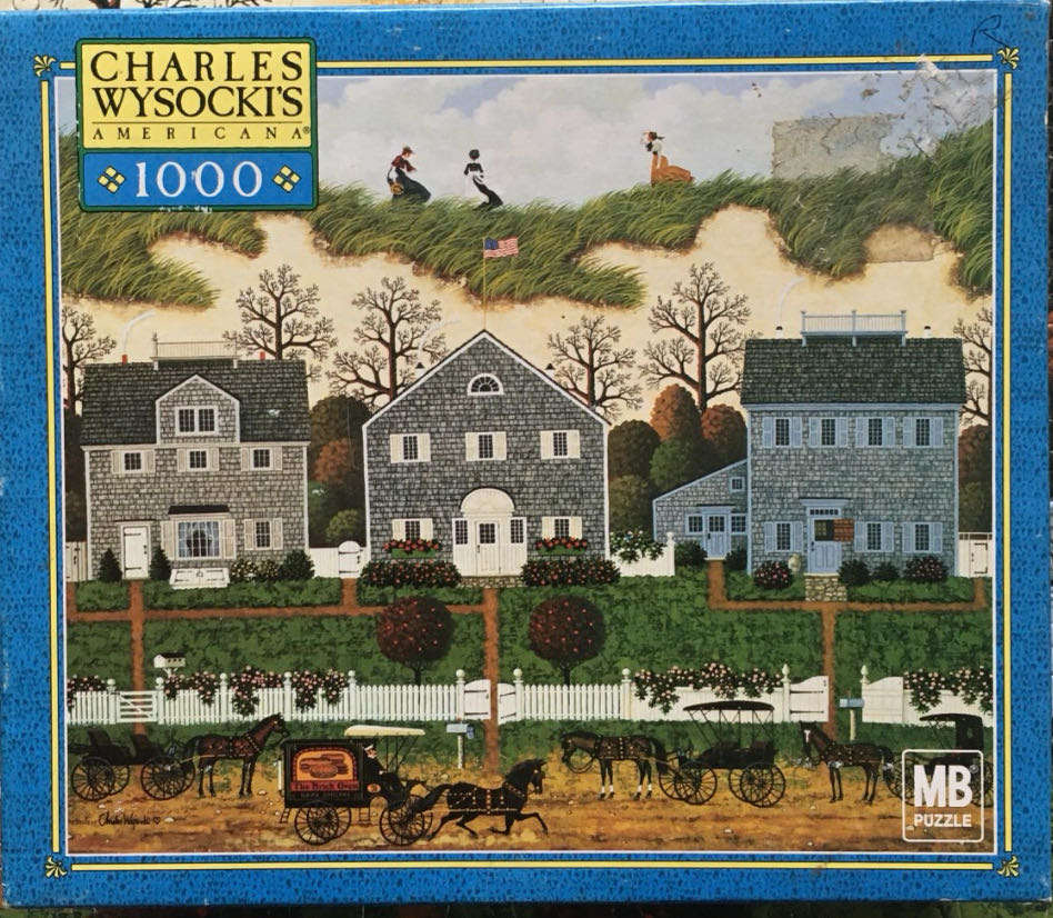 Horse Buggy Colonial Home Scene