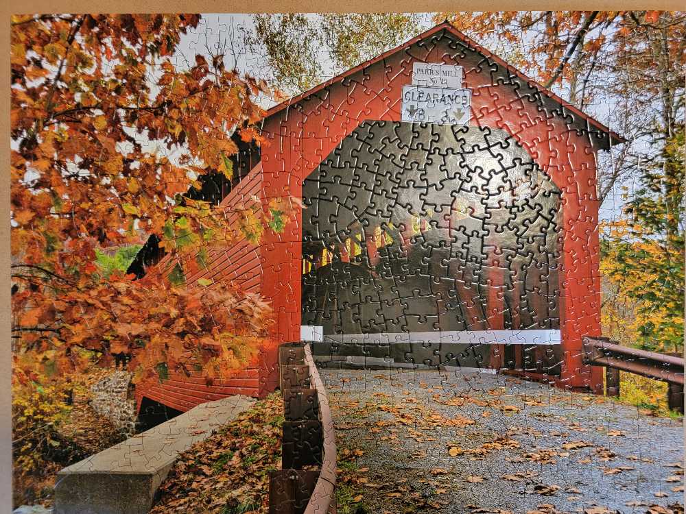 Parr’s Mill Covered Bridge  - Heritage Puzzle Inc puzzle collectible - Main Image 2