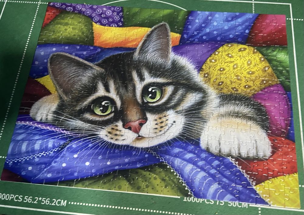 Colorful patchwork - SunsOut puzzle collectible [Barcode 796780394438] - Main Image 2