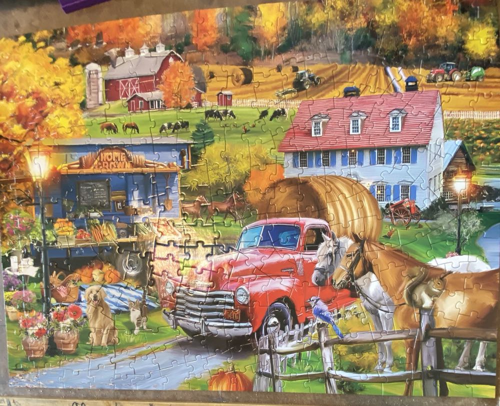 New England Fall Farm - Bits & Pieces puzzle collectible [Barcode 192949077516] - Main Image 2