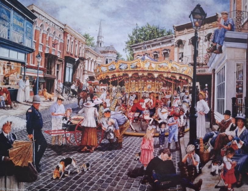 Town Carousel - SunsOut puzzle collectible [Barcode 796780444539] - Main Image 2