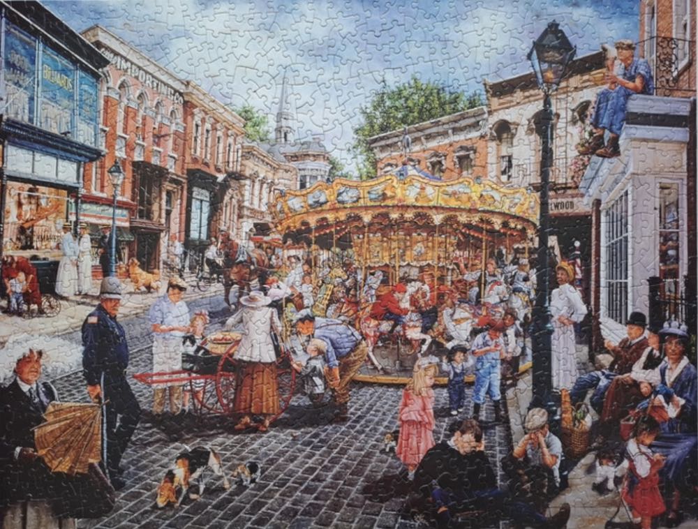 Town Carousel - SunsOut puzzle collectible [Barcode 796780444539] - Main Image 3