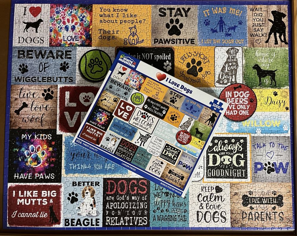I Love Dogs🧩 - White Mountain puzzle collectible [Barcode 724819267743] - Main Image 3