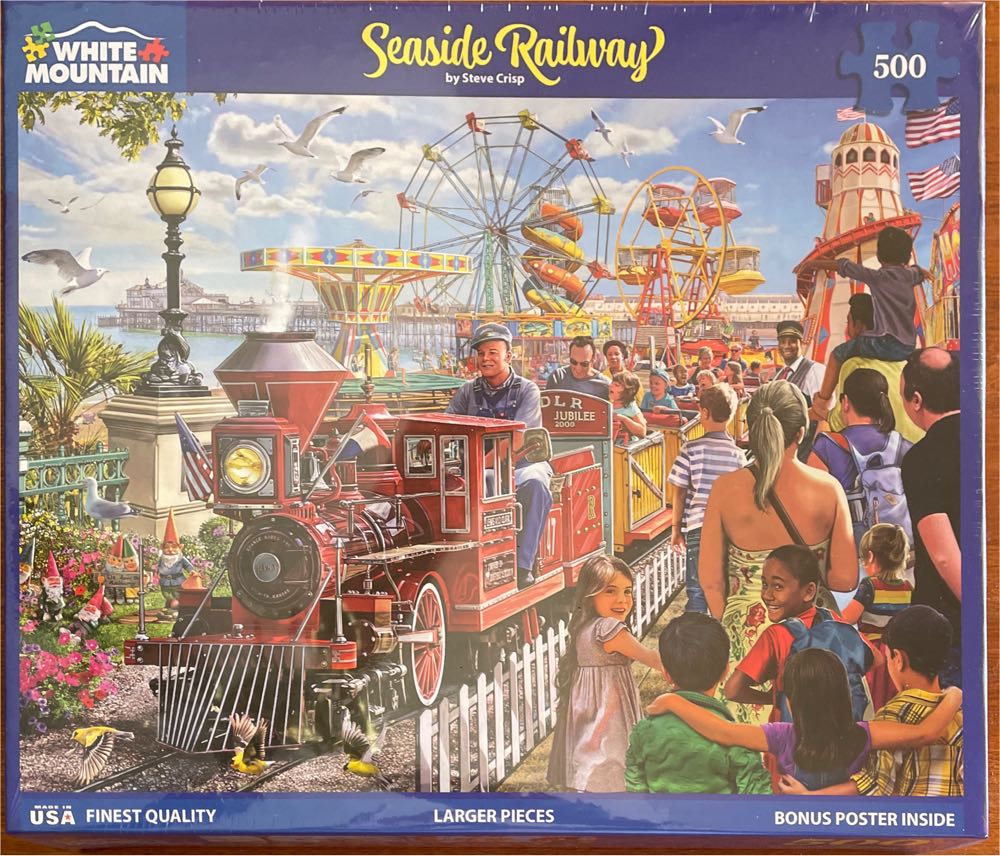 Seaside Railway  - White Mountain Puzzles puzzle collectible [Barcode 724819267910] - Main Image 2
